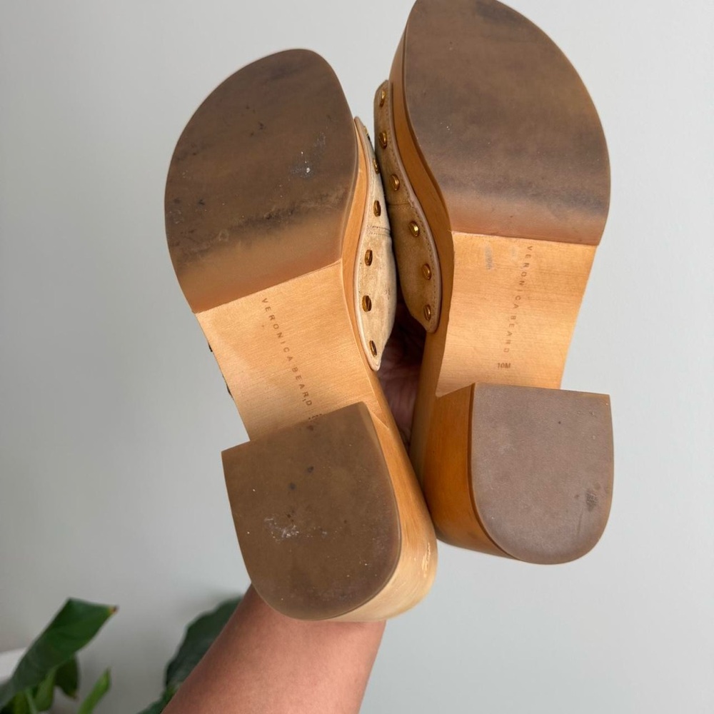 Veronica Beard Halifax Suede Mule Gold 10 - Picture 7 of 8
